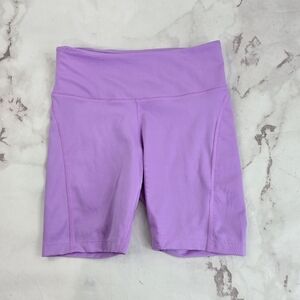 Nike Shorts Women Small Lavender Biker Bike High Rise Dri Fit Running Pocket